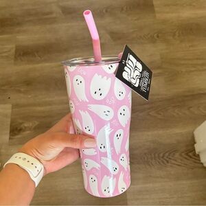 Halloween Pink Ghost Boo Tumbler